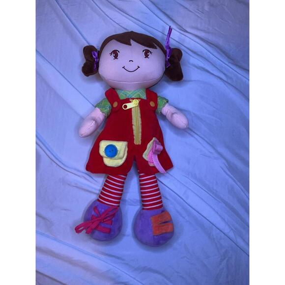 Linzy Toys Plush Learn To Dress Baby Doll 16” Educational Tie Zip Button Snap - Picture 1 of 2